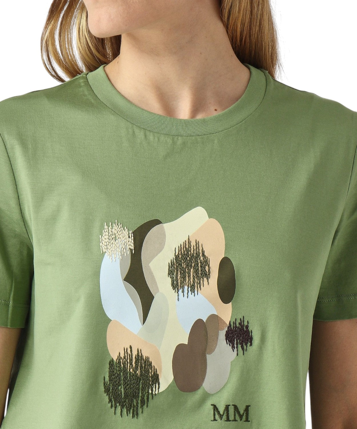 T-shirt damski z bawełny z nadrukiem i logo Licenza