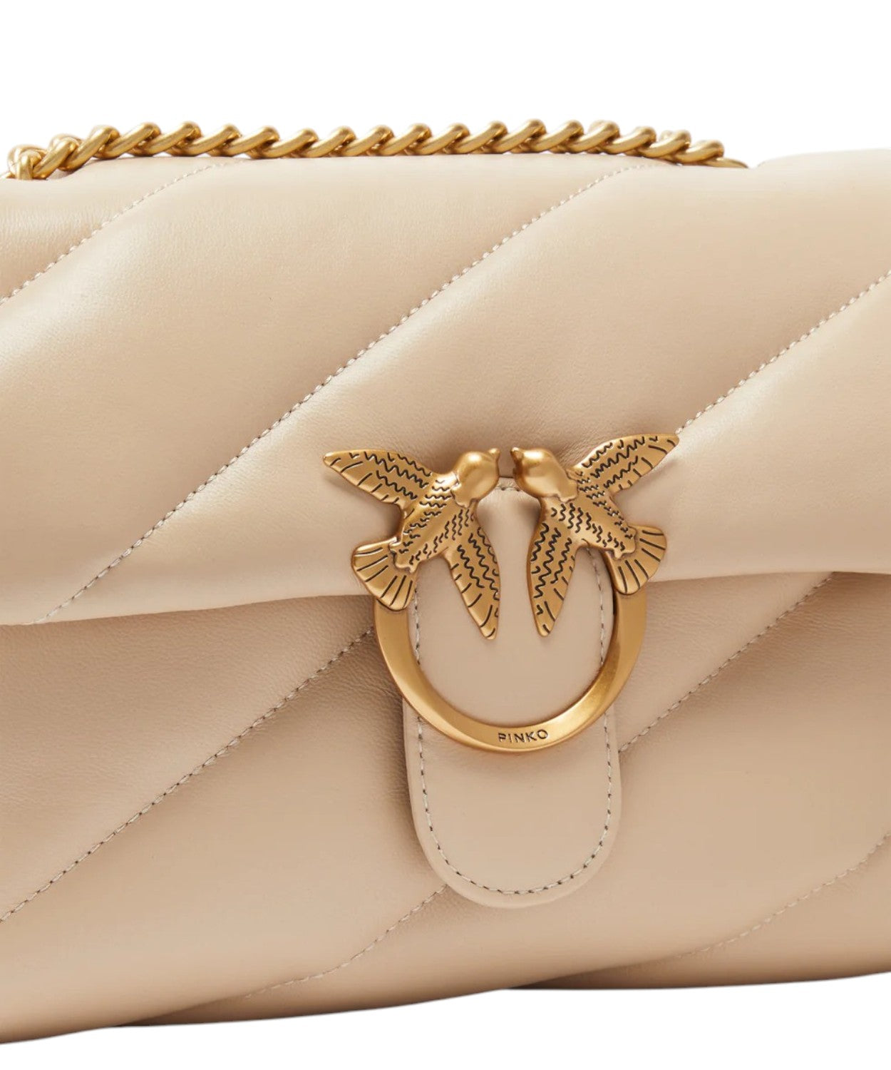 Borsa a Spalla Pelle Nera con Catena e Fibbia Iconica