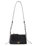 Borsa Pinko Double Mini in pelle con strass e tracolla lunga-Pinko-Borse a spalla-Vittorio Citro Boutique
