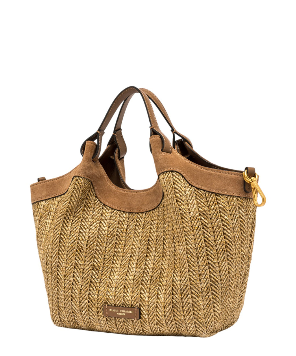 Borsa DUA MINI pintos šiaudų rankinė