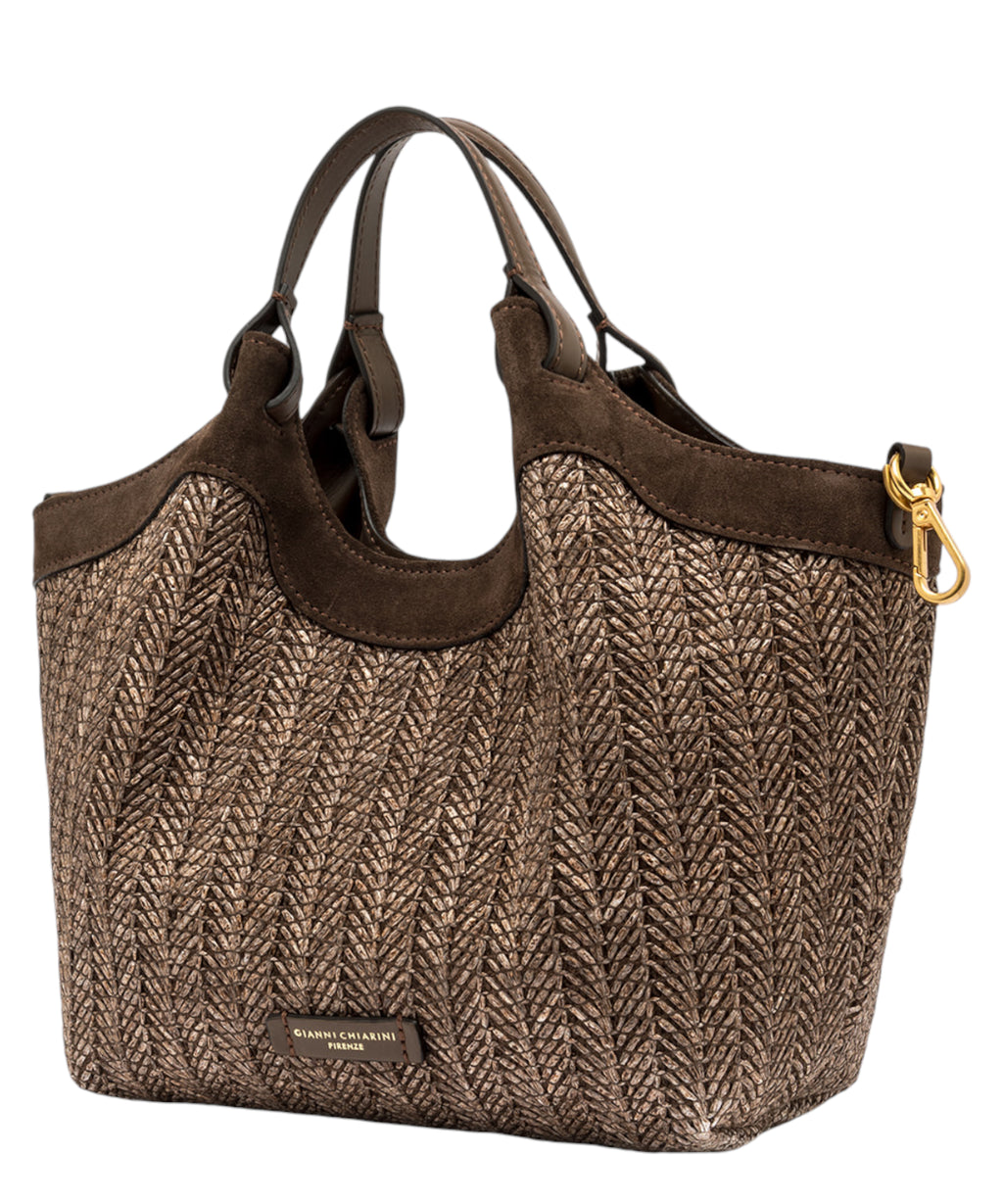 Borsa DUA MINI in paglia intrecciata