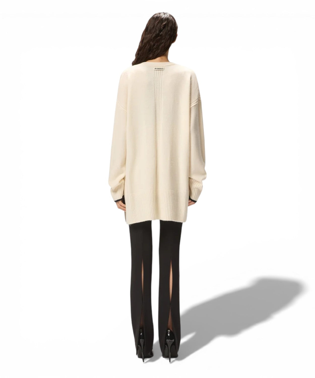 PINKO Cardigan Lungo Misto Cashmere con Scollo a V