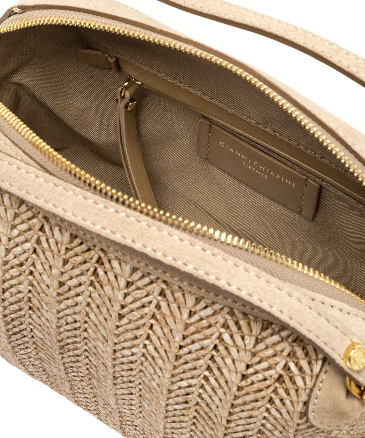 Borsa Alifa in paglia intrecciata e pelle