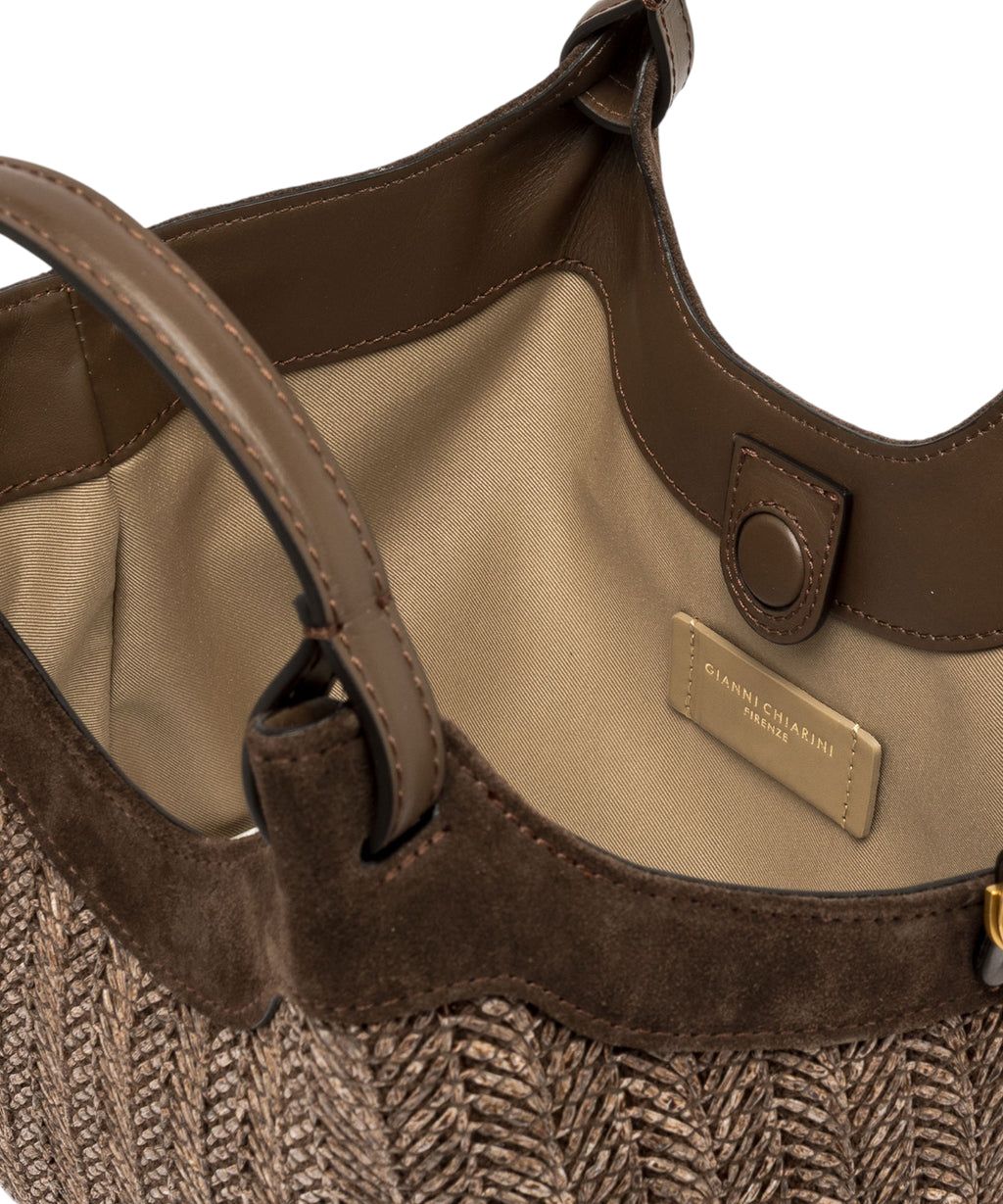 Borsa DUA MINI in paglia intrecciata