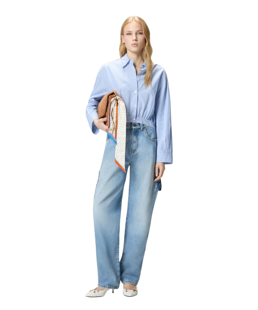 Camicia Cropped PINKO Charita a Righe