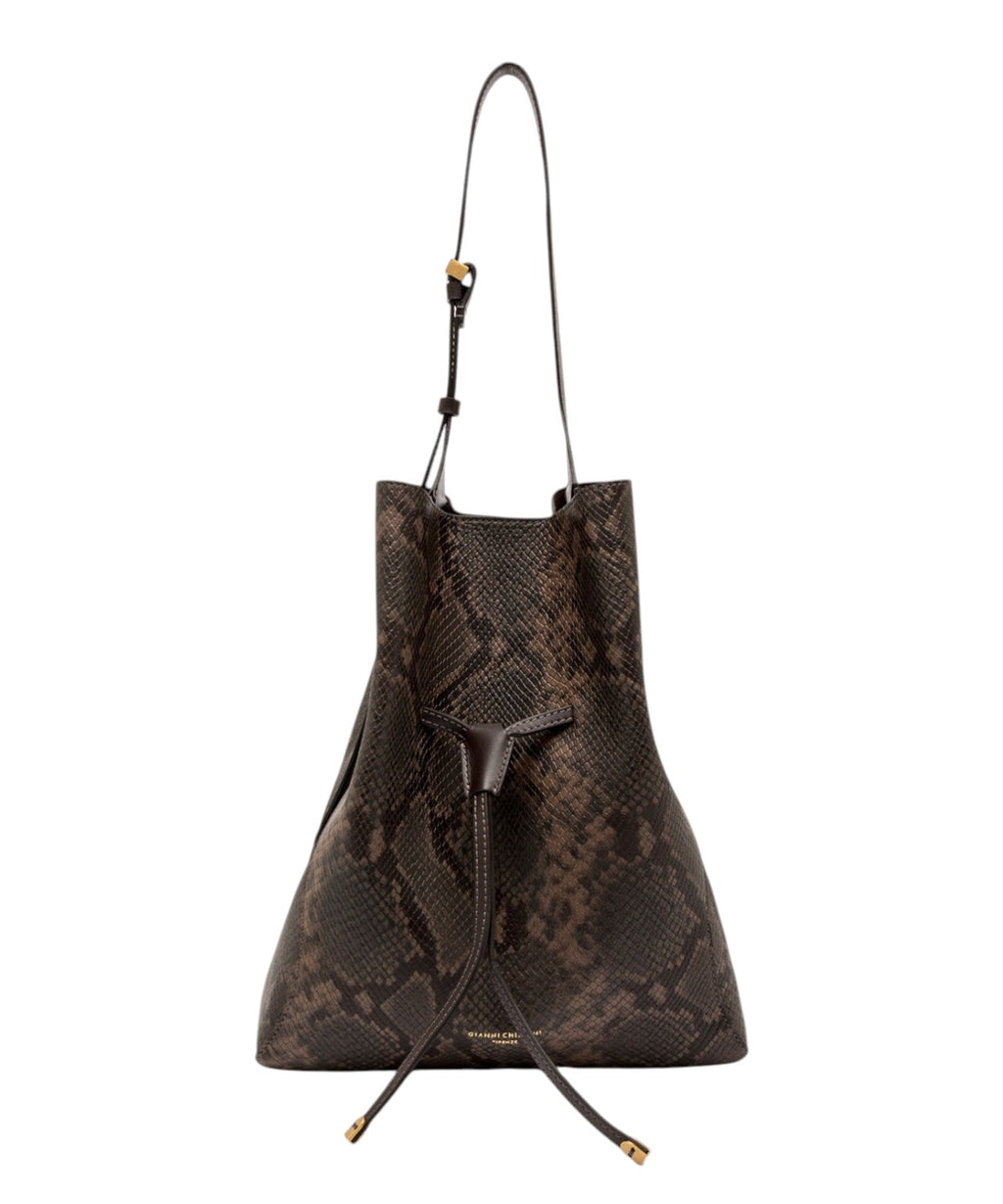 Dameshandtas Gianni Chiarini Sienna van leer met pythonprint
