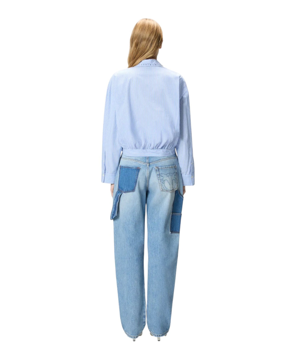 Camicia Cropped PINKO Charita a Righe