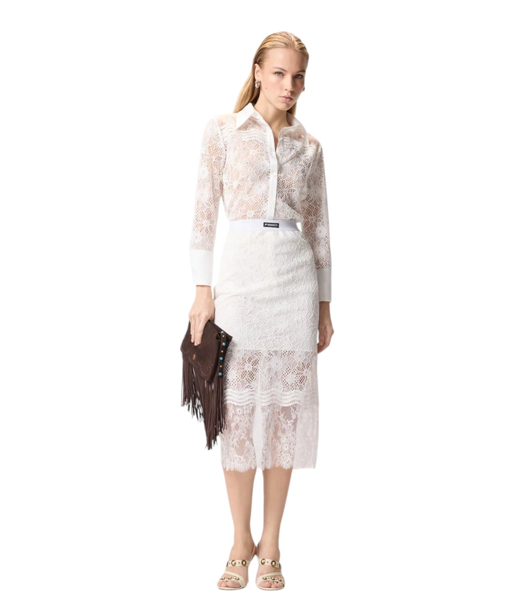 Camicia Pinko Coline in Tulle e Pizzo