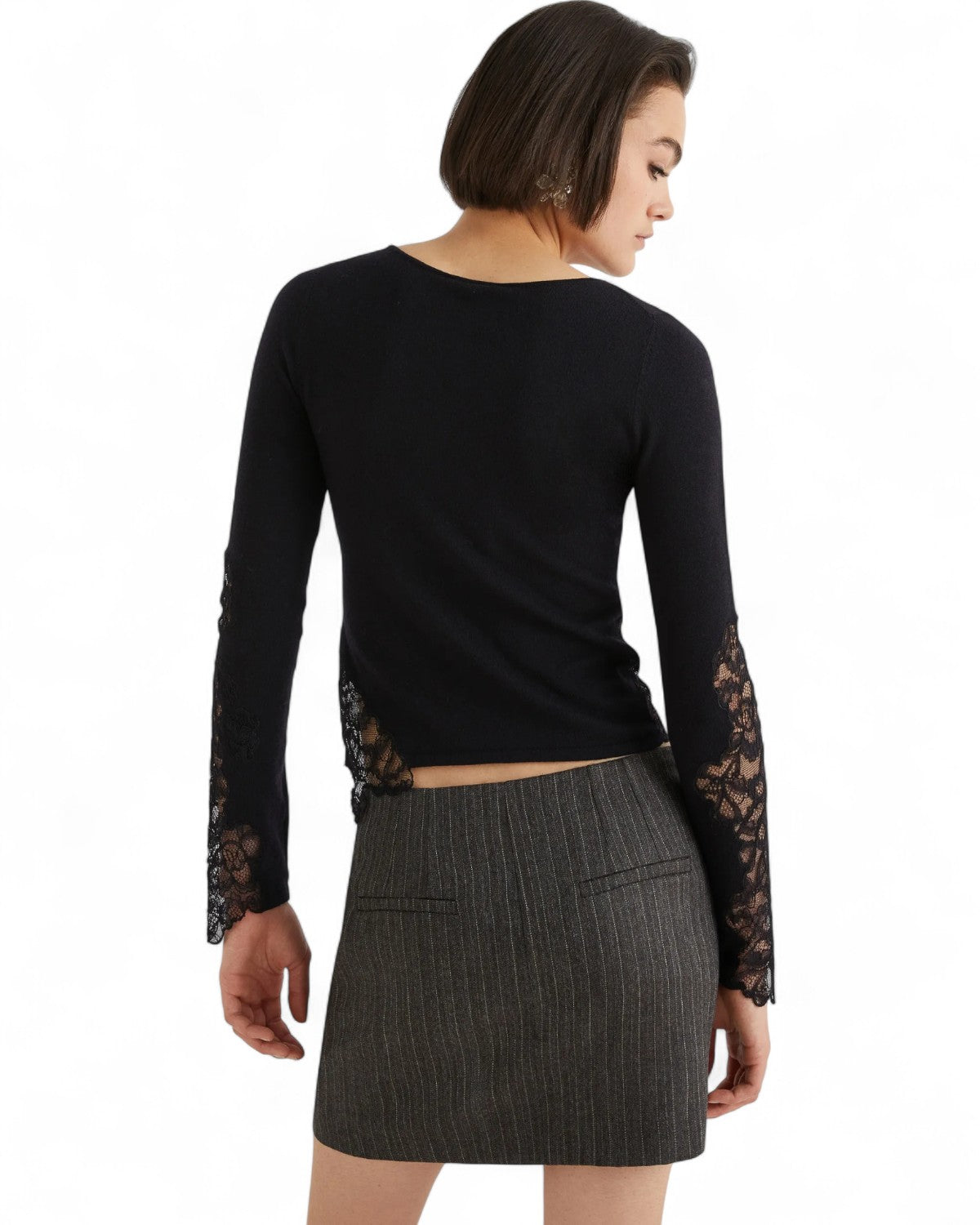 Maglia aderente in lana con pizzo-Marella-Maglieria-Vittorio Citro Boutique