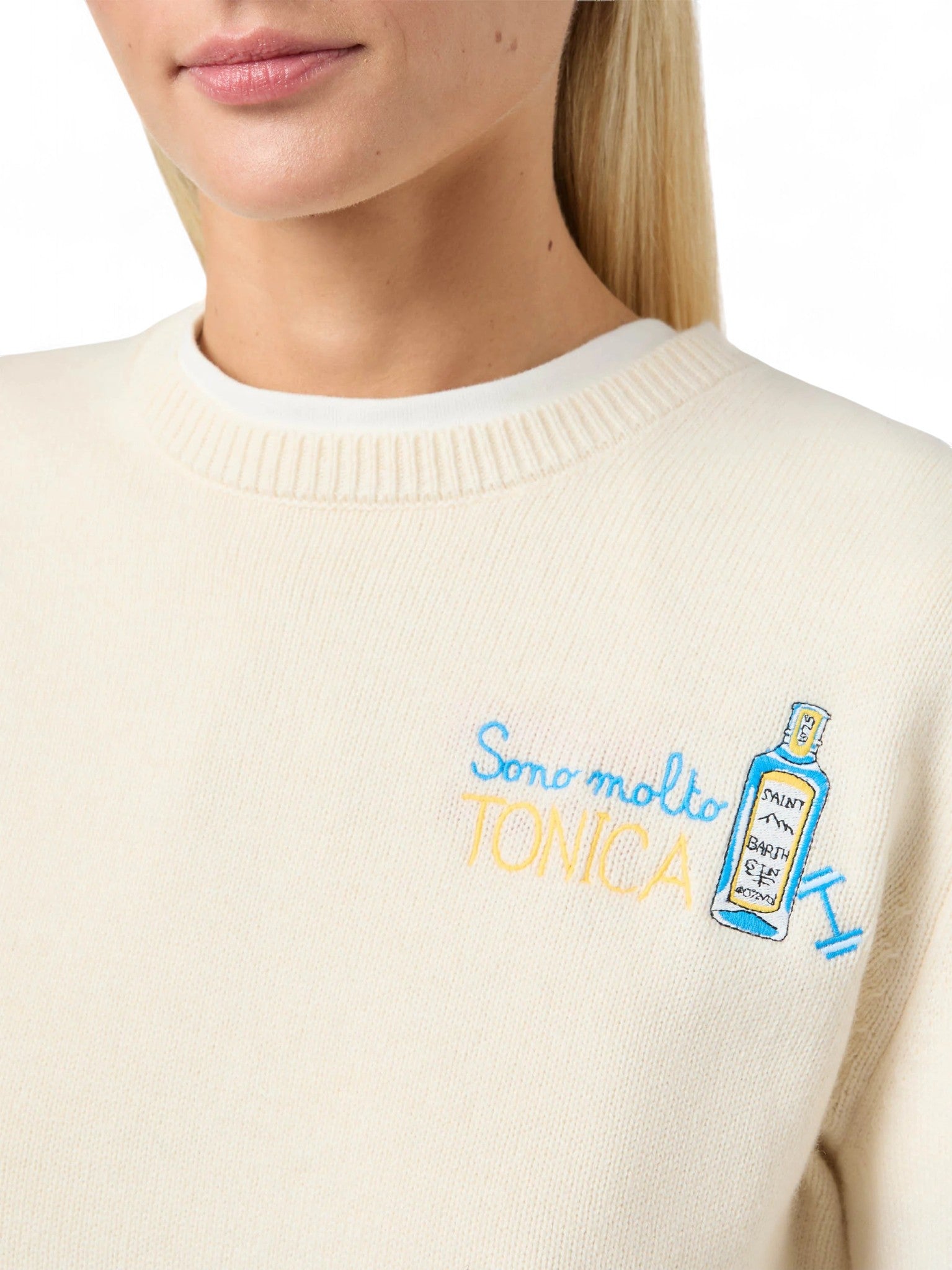 Maglione girocollo New Queen "Sono molto tonica"-Mc2 Saint Barth-Felpe-Vittorio Citro Boutique