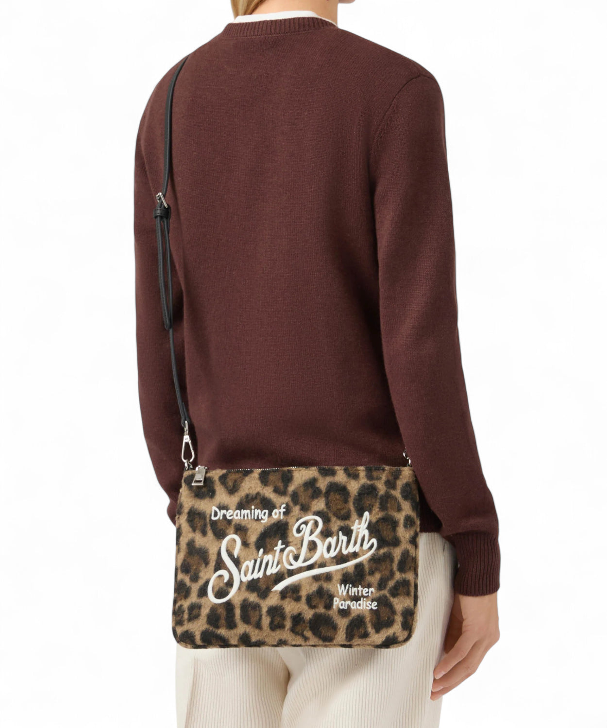 Borsa Parisienne Felt in misto lana leopardata-Mc2 Saint Barth-Borse a spalla-Vittorio Citro Boutique