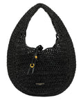 Gianni Chiarini Crochet Straw Hobo Bag