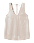 Top con paillettes beige e laccetti al collo-Twinset-Top-Vittorio Citro Boutique