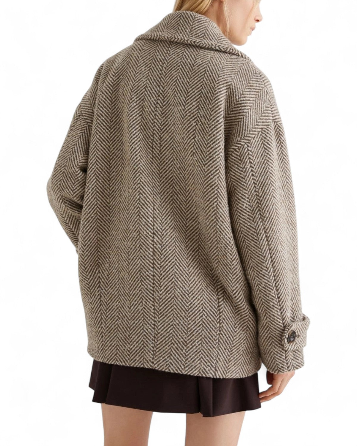 Giaccone doppiopetto in lana bouclé con rever-Marella-Cappotti-Vittorio Citro Boutique