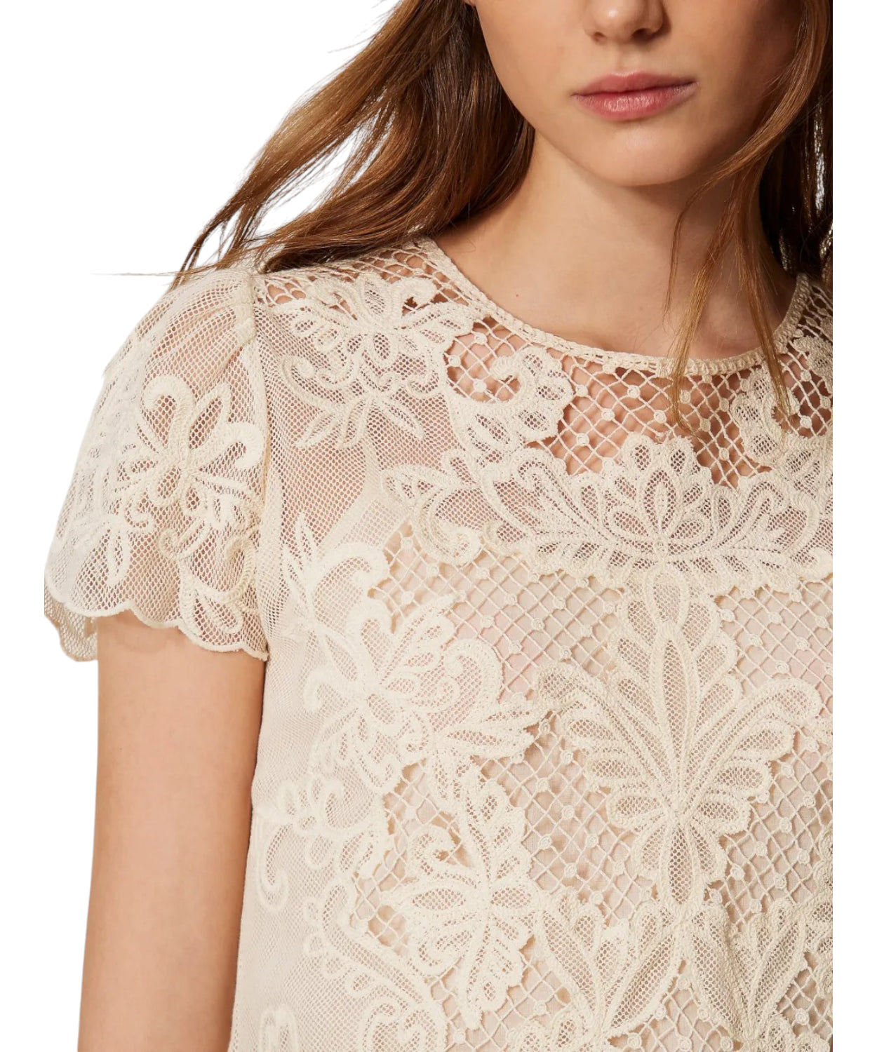 Blusa Twinset con Ricamo