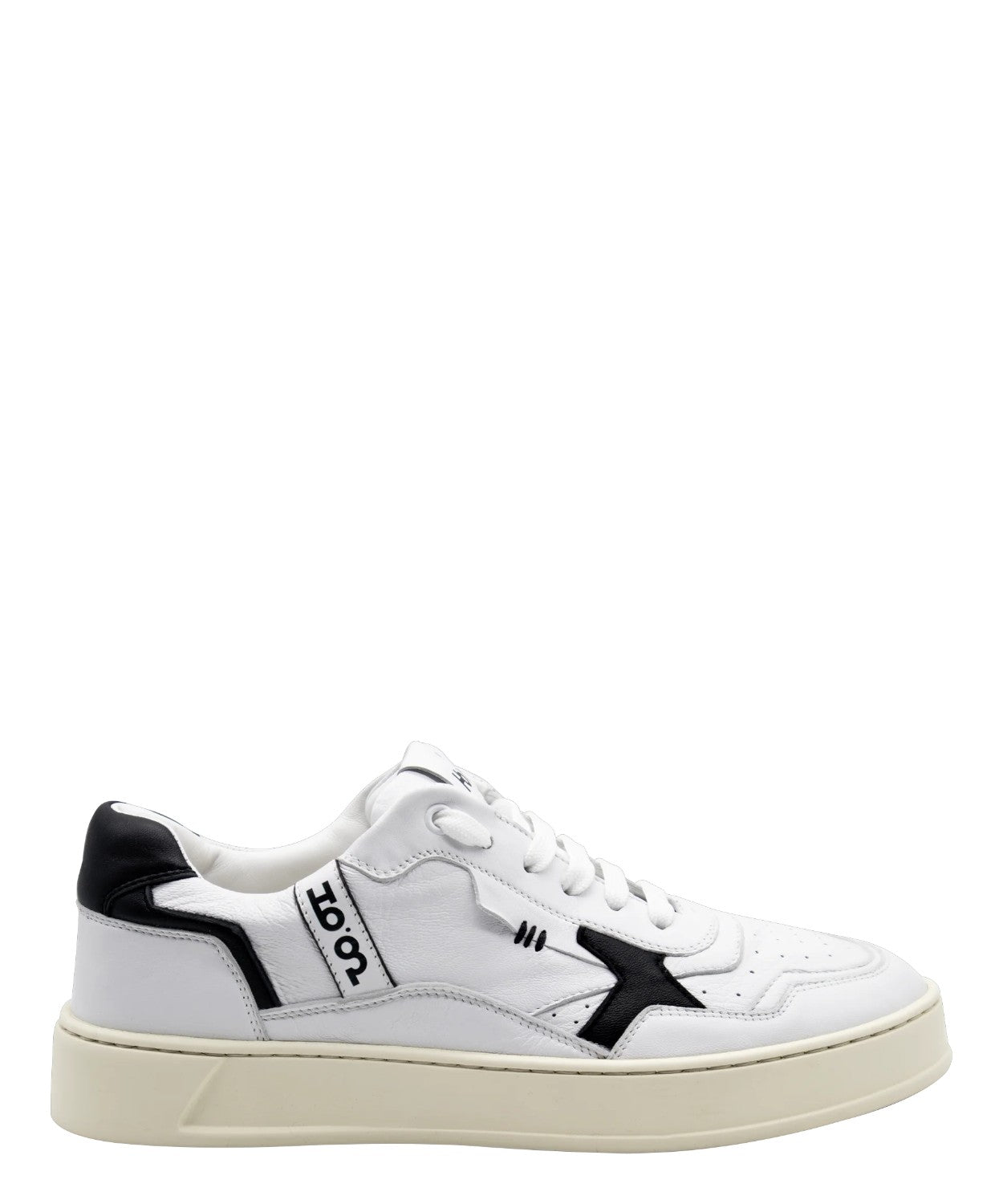 Sneakers Ho’op Start White Black in Pelle Bianca e Nera-HO'OP-Sneakers-Vittorio Citro Boutique
