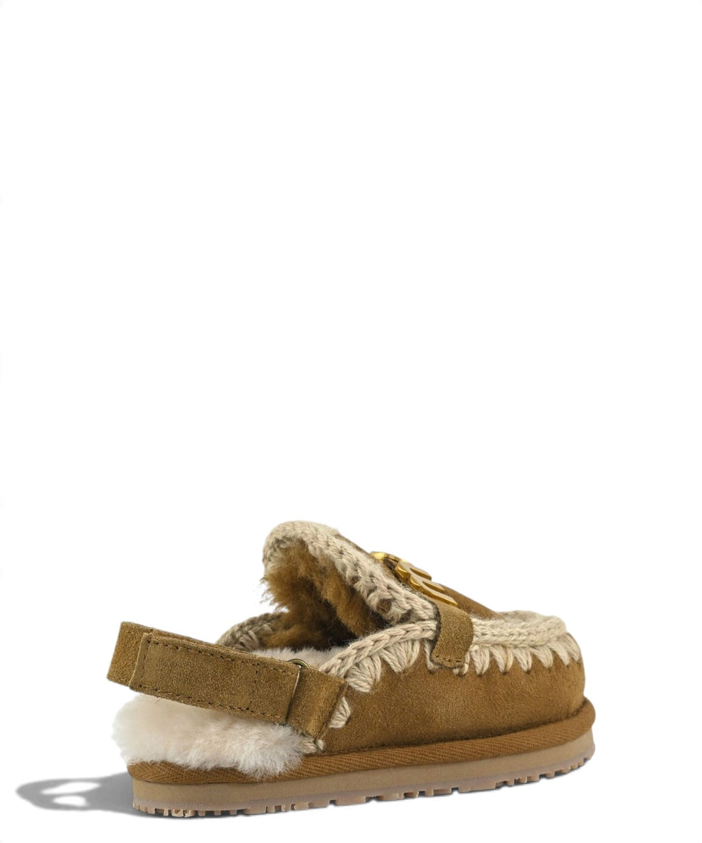 Otroški natikači Mou Eskimo Slipper Backstrap Kid iz ovčje kože