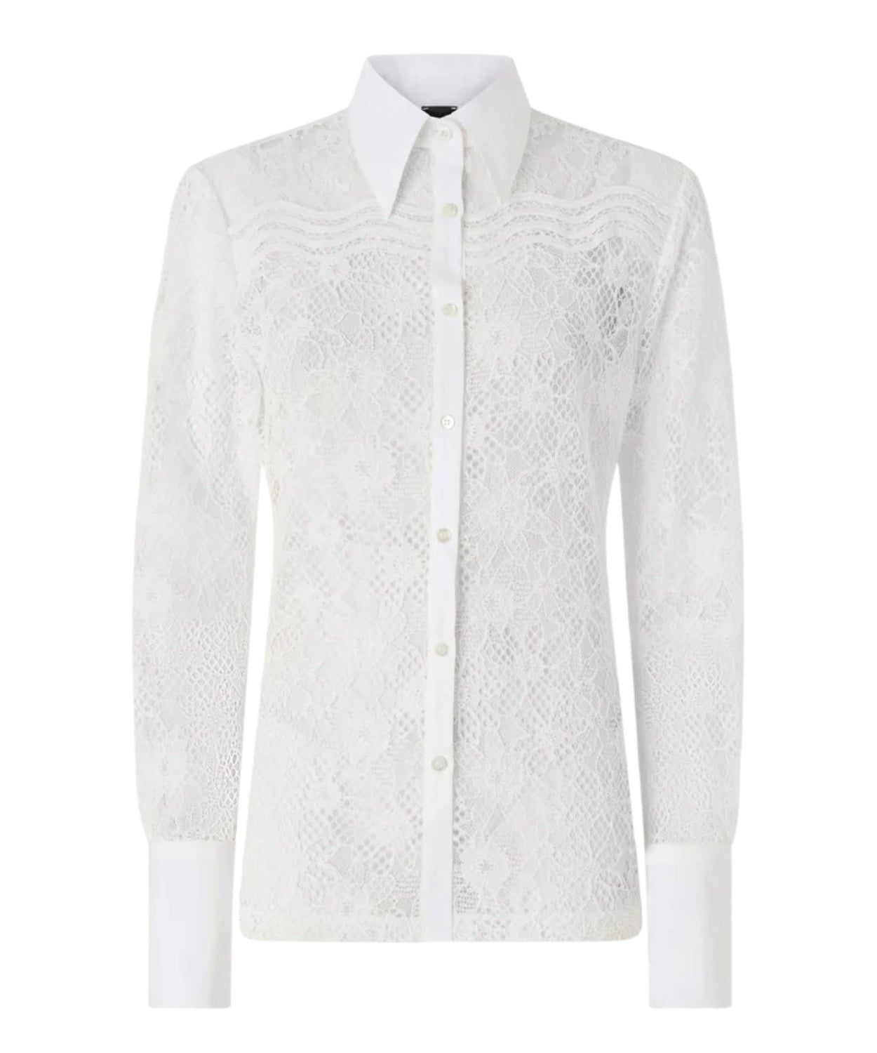 Pinko Coline Tulle and Lace Shirt - Pinko tulle lace shirt