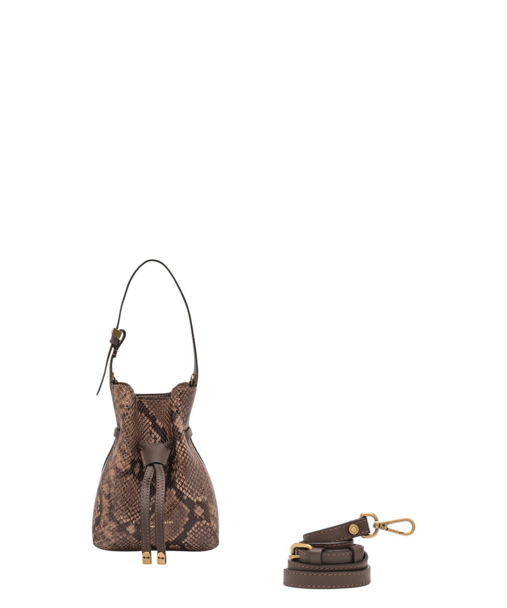 Dameshandtas Gianni Chiarini Sienna Mini van leer met pythonprint