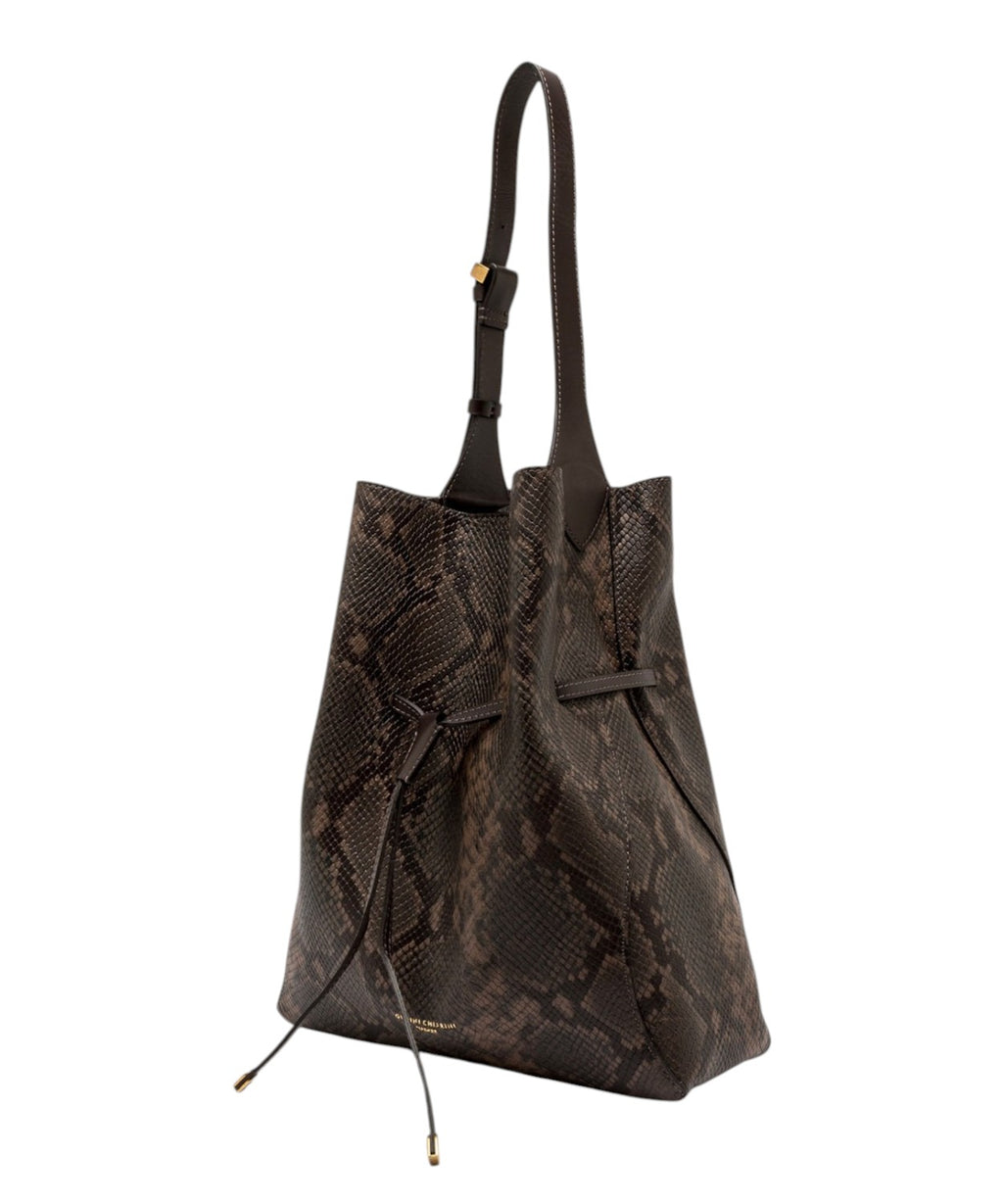 Dameshandtas Gianni Chiarini Sienna van leer met pythonprint