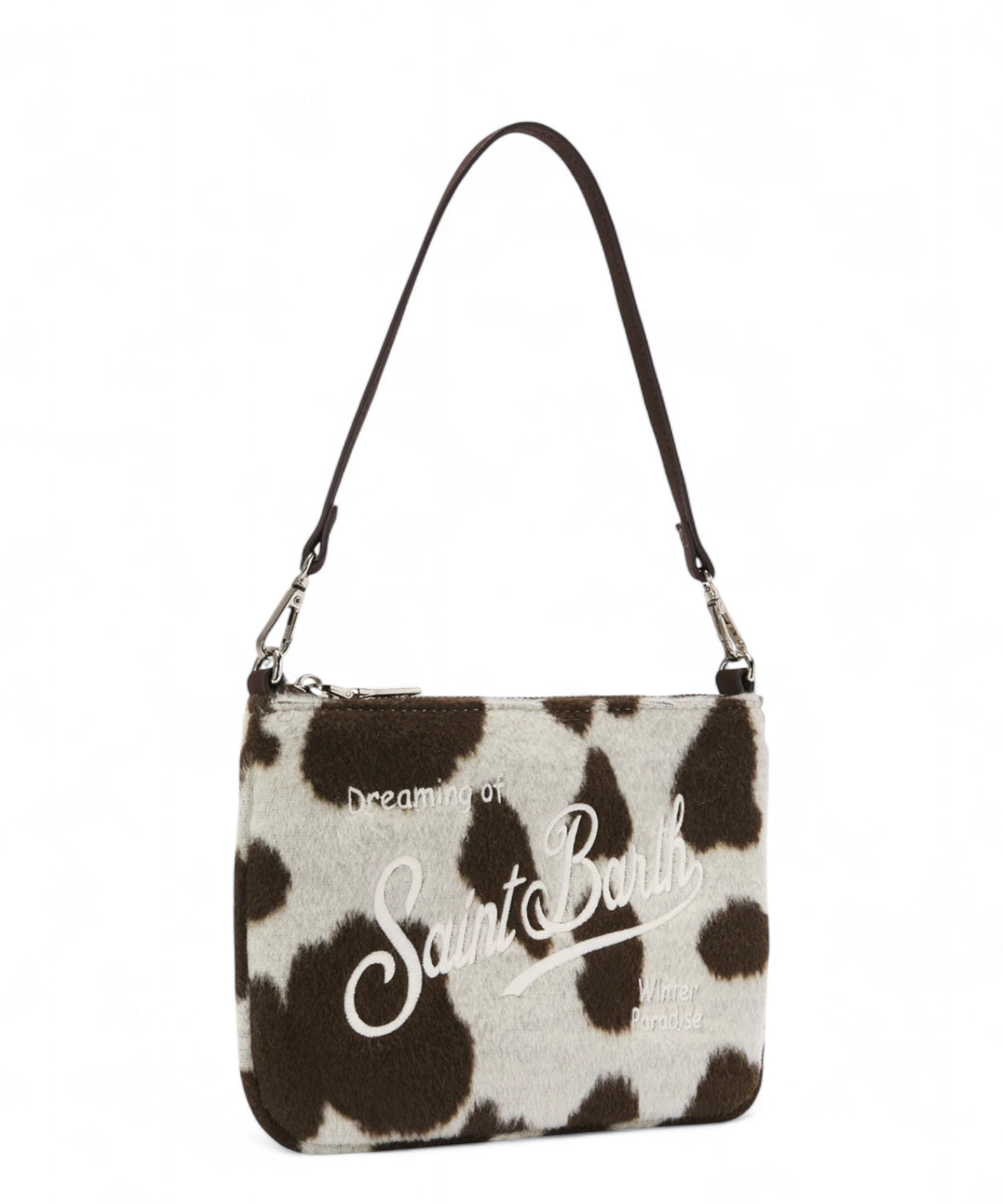 Borsa Parisienne Mini Felt in misto lana stampa muccata-Mc2 Saint Barth-Borse a spalla-Vittorio Citro Boutique