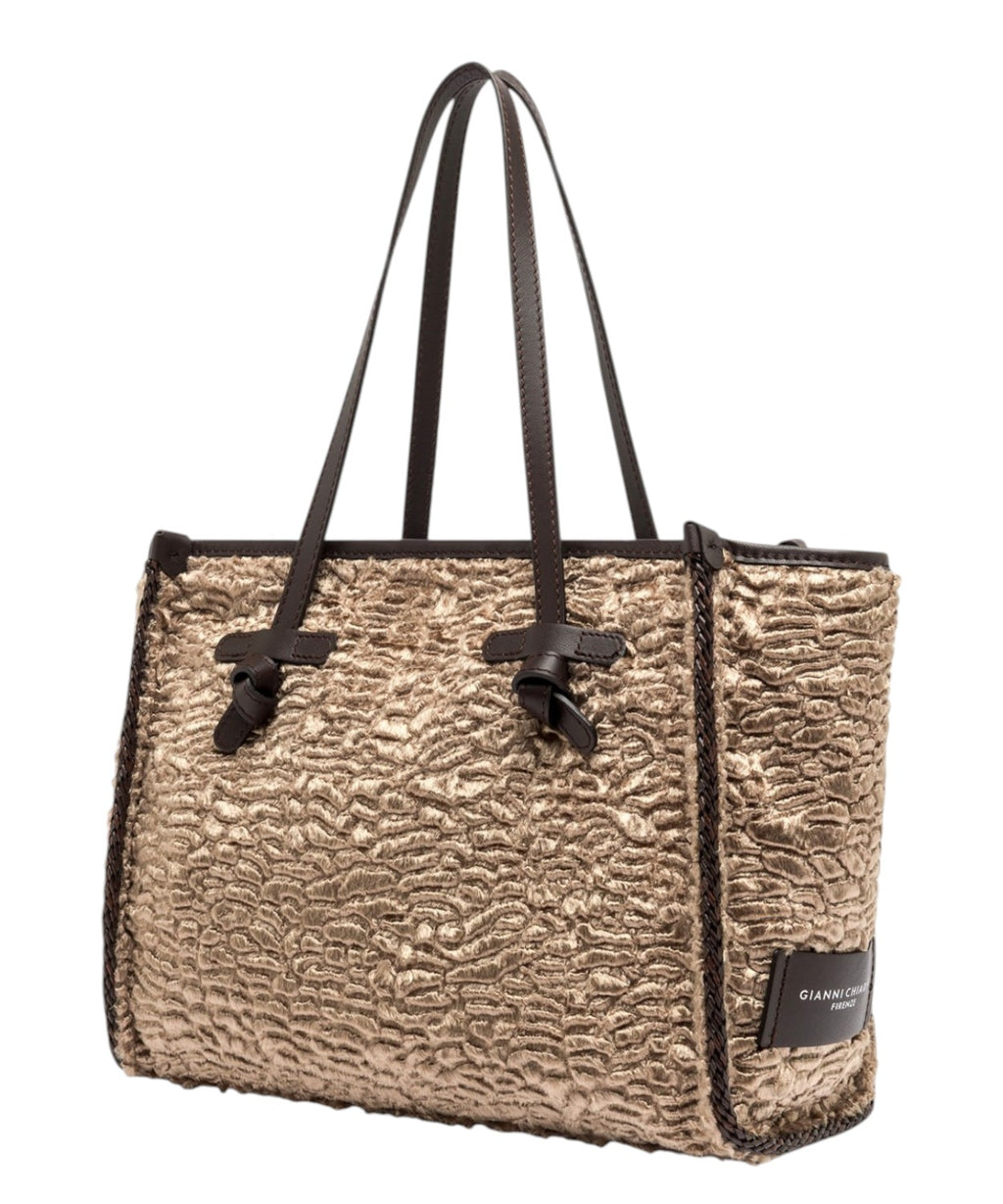 Borsa Marcella Zarina di Gianni Chiarini in in Faux Fur Astrakan