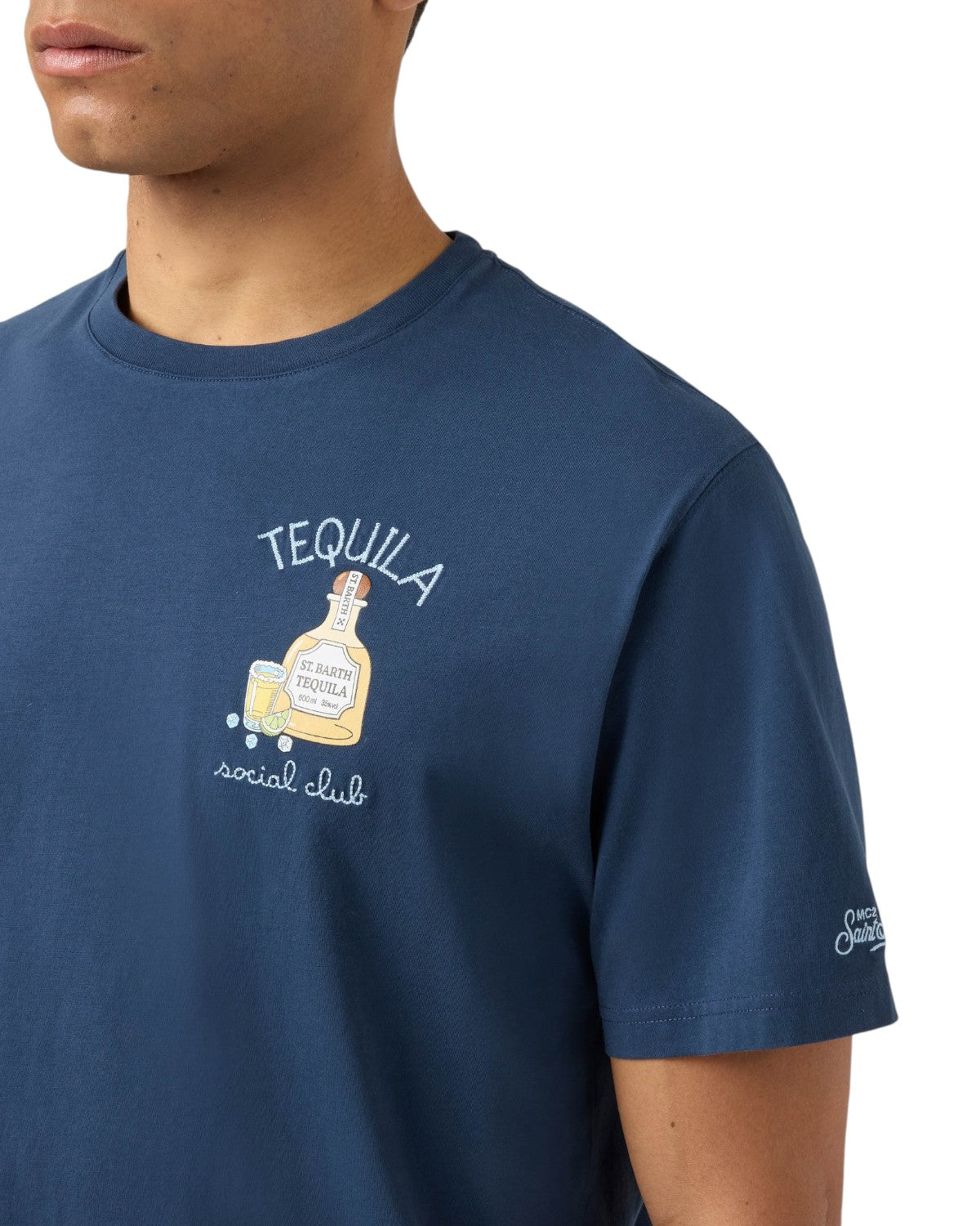 Heren T-shirt Portofino met Tequila MC2 Saint Barth borduurwerk