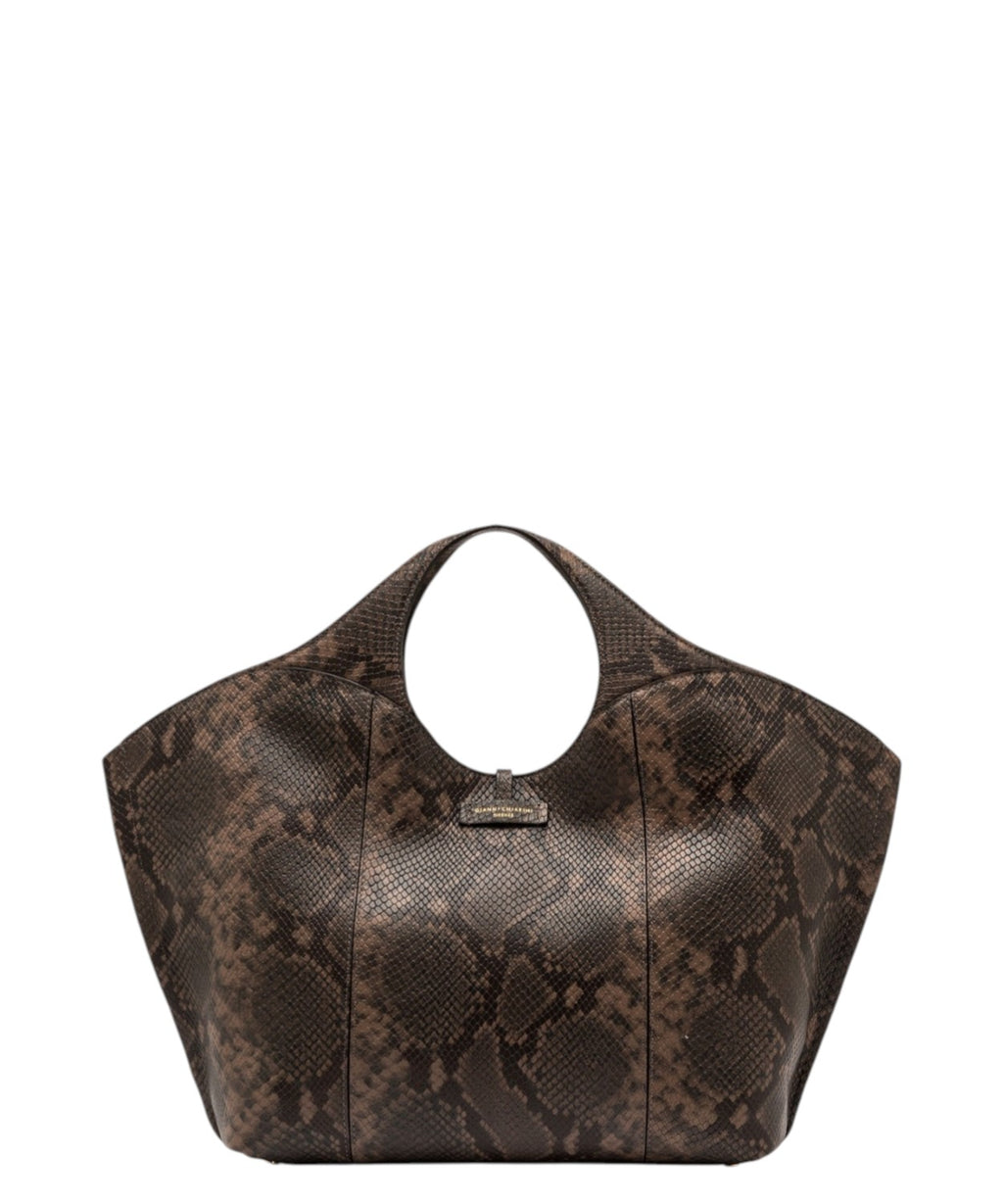 Bolsо de mujer Gianni Chiarini Infinity de piel con estampado de pitón
