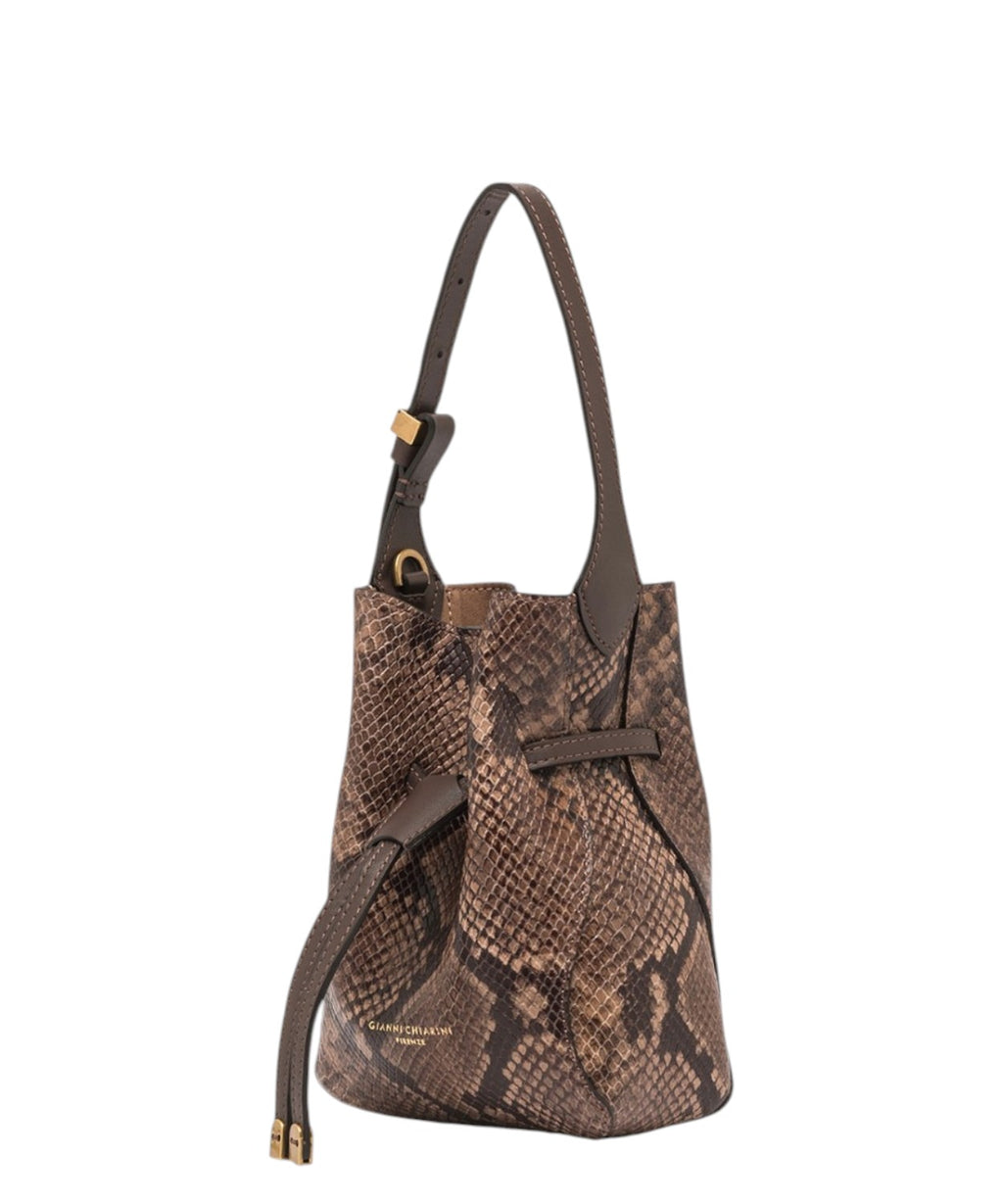Dameshandtas Gianni Chiarini Sienna Mini van leer met pythonprint