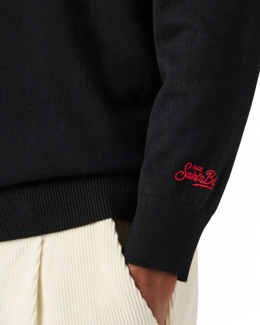 Maglione in misto cashmere con ricamo “Caffè Corretti Negroni Sbagliati”-Mc2 Saint Barth-Maglieria-Vittorio Citro Boutique