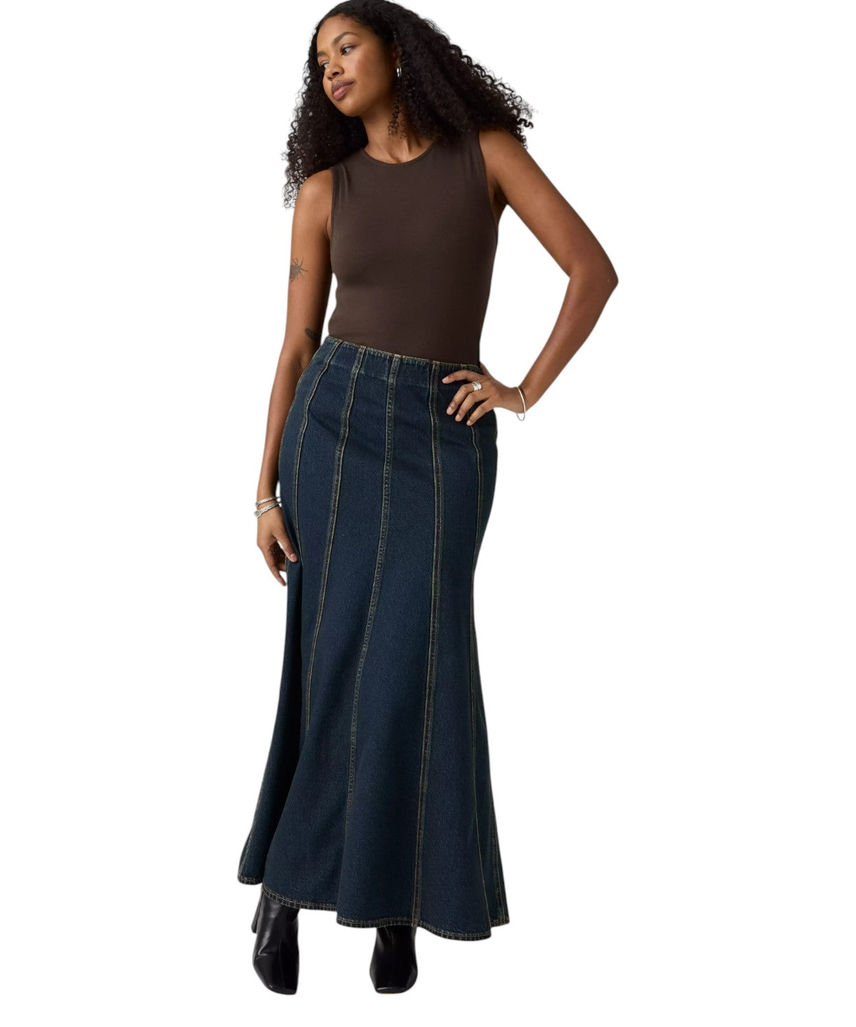 Gonna Levi’s Seamed Flare in Denim di Cotone