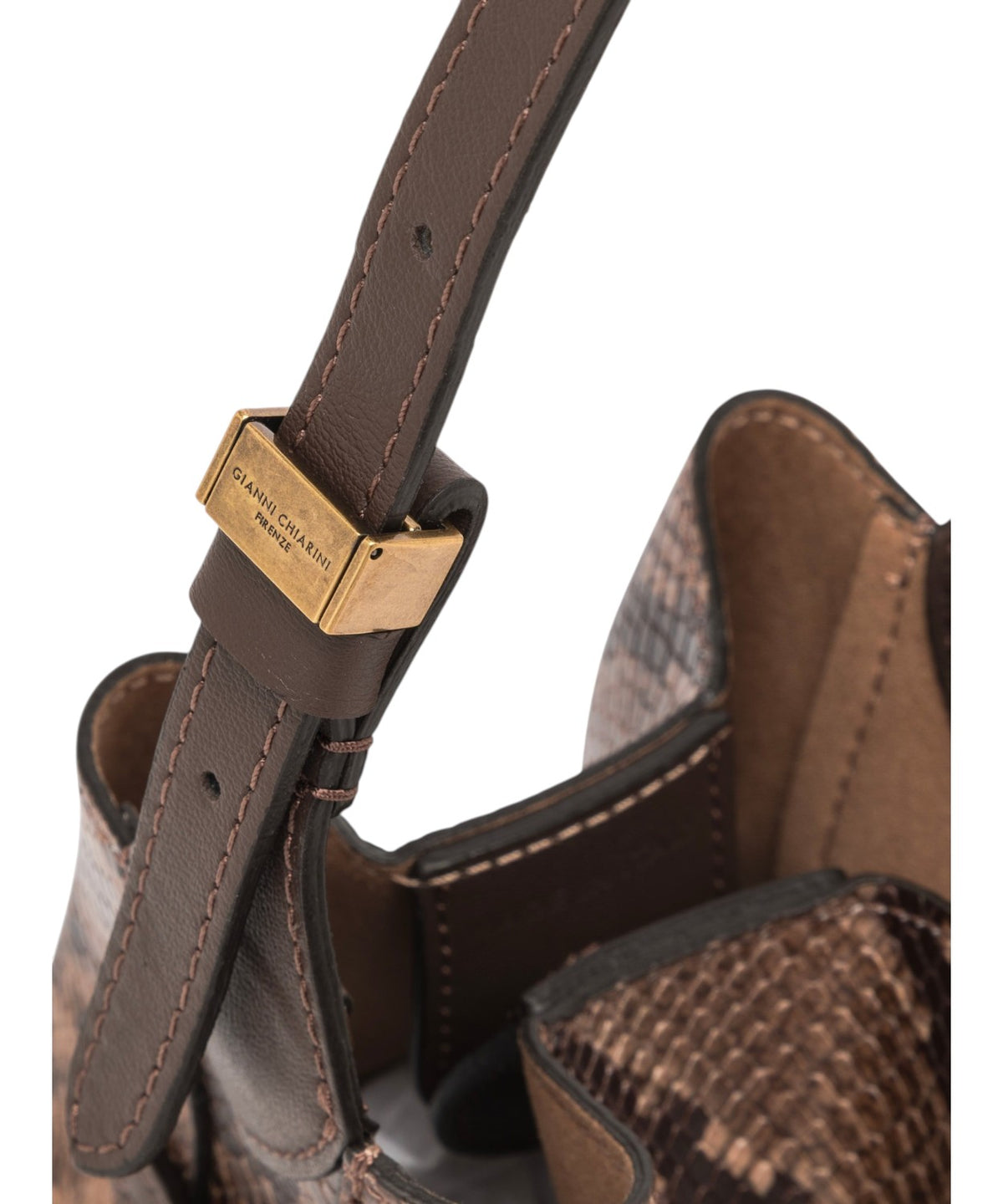 Dameshandtas Gianni Chiarini Sienna Mini van leer met pythonprint