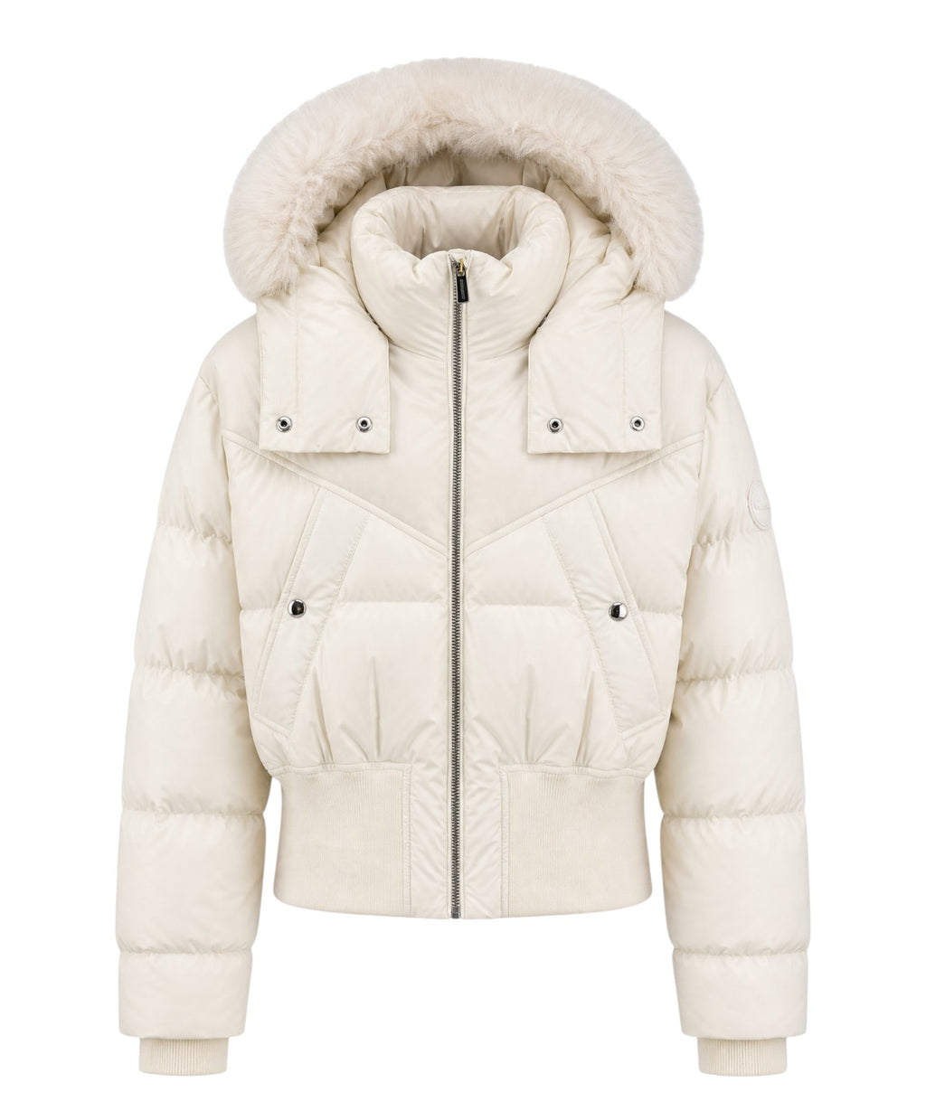 Piumino Donna Colmar con Cappuccio Effetto Pelliccia