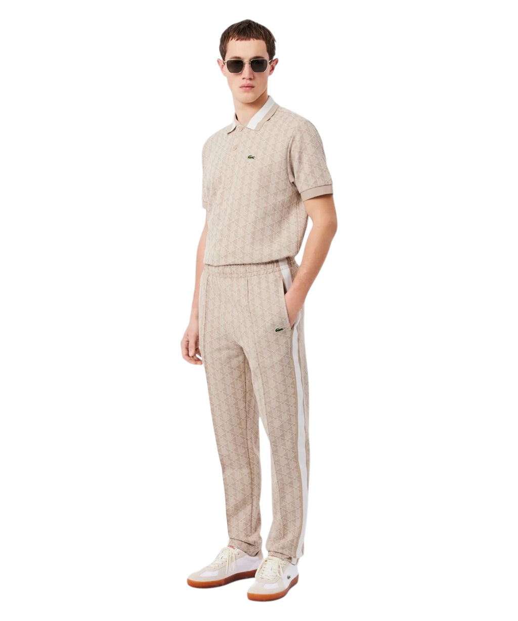 Spodnie dresowe Lacoste Monogram Beżowe – Jogger Regular Fit