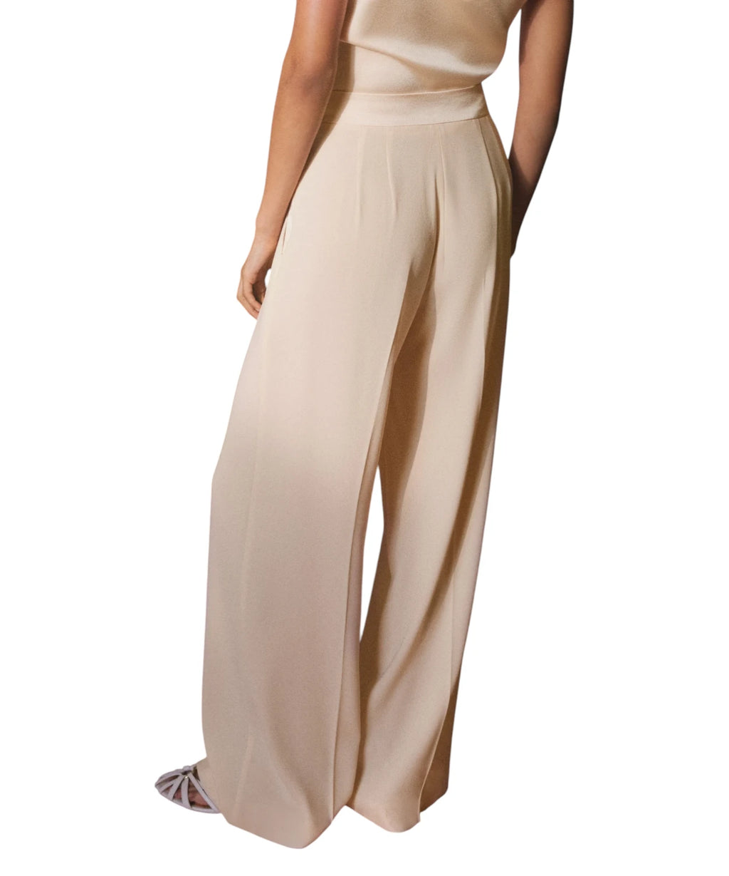 Pantaloni Donna STAMPA Ampi in Crêpe Envers Satin