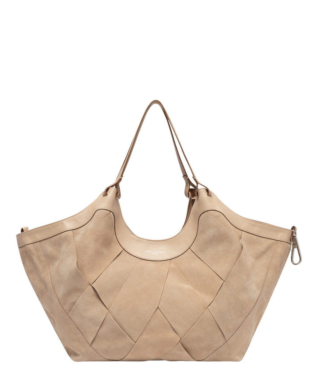 Borsa DUA in camoscio geometrica