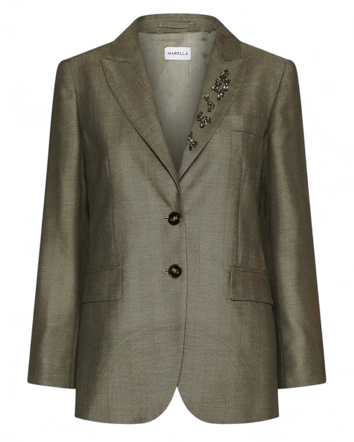 Giacca in saglia con rever decorato da cristalli-Marella-Giacche-Vittorio Citro Boutique