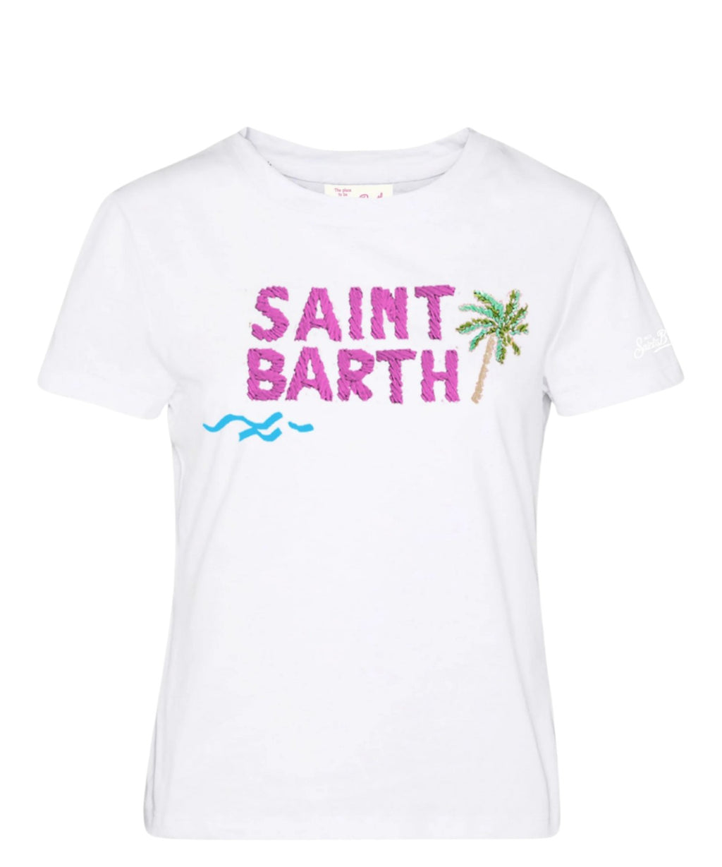T-shirt Emilie MC2 Saint Barth med logo broderi