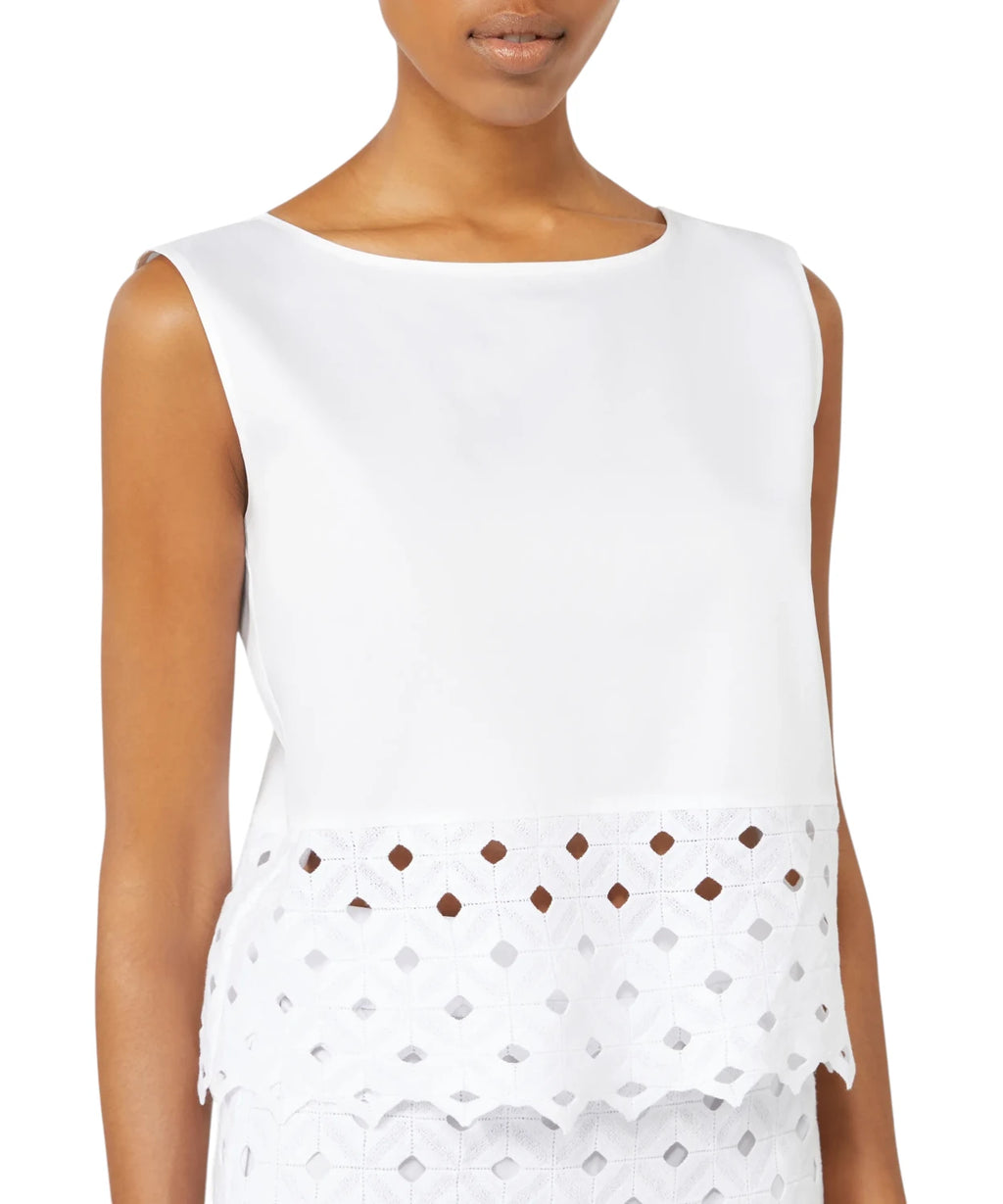 Max Mara Top Crop in stretchpopeline
