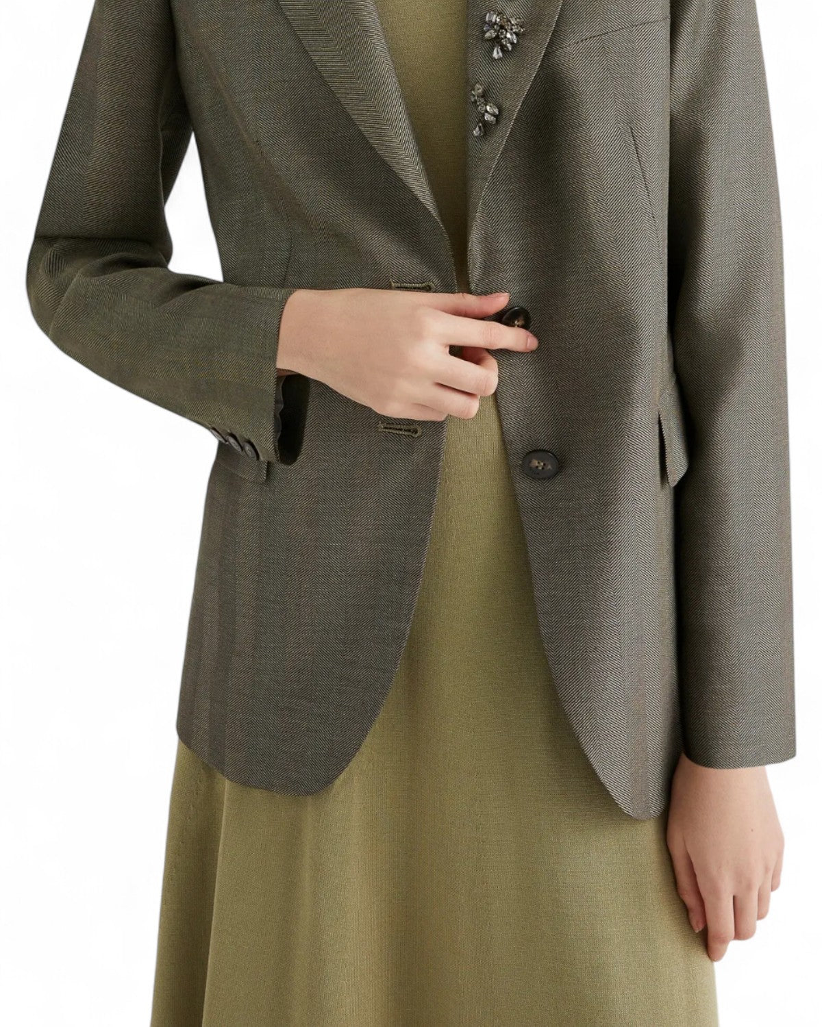 Giacca in saglia con rever decorato da cristalli-Marella-Giacche-Vittorio Citro Boutique