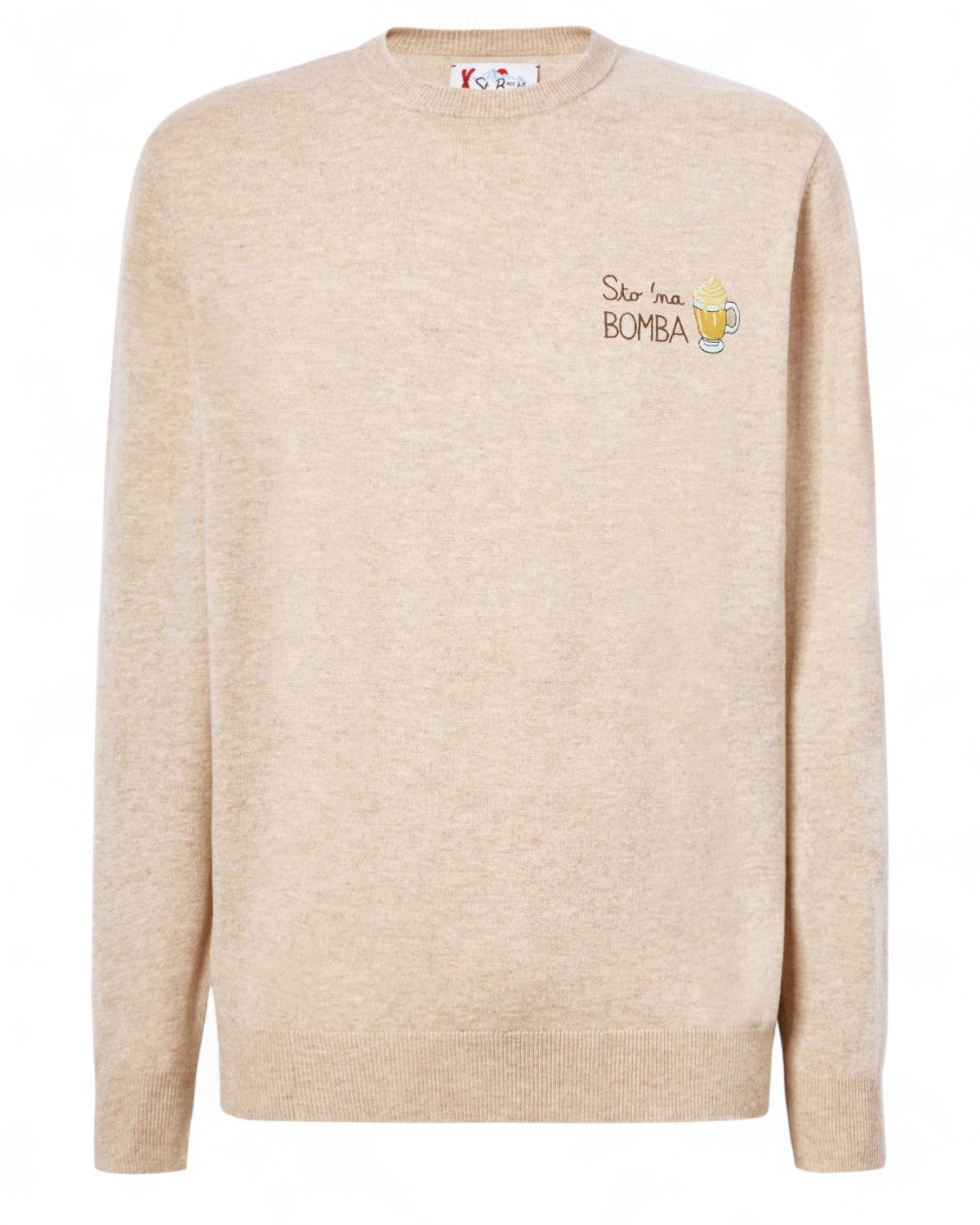 Maglione in misto cashmere con ricamo “Sto na bomba”-Mc2 Saint Barth-Maglieria-Vittorio Citro Boutique