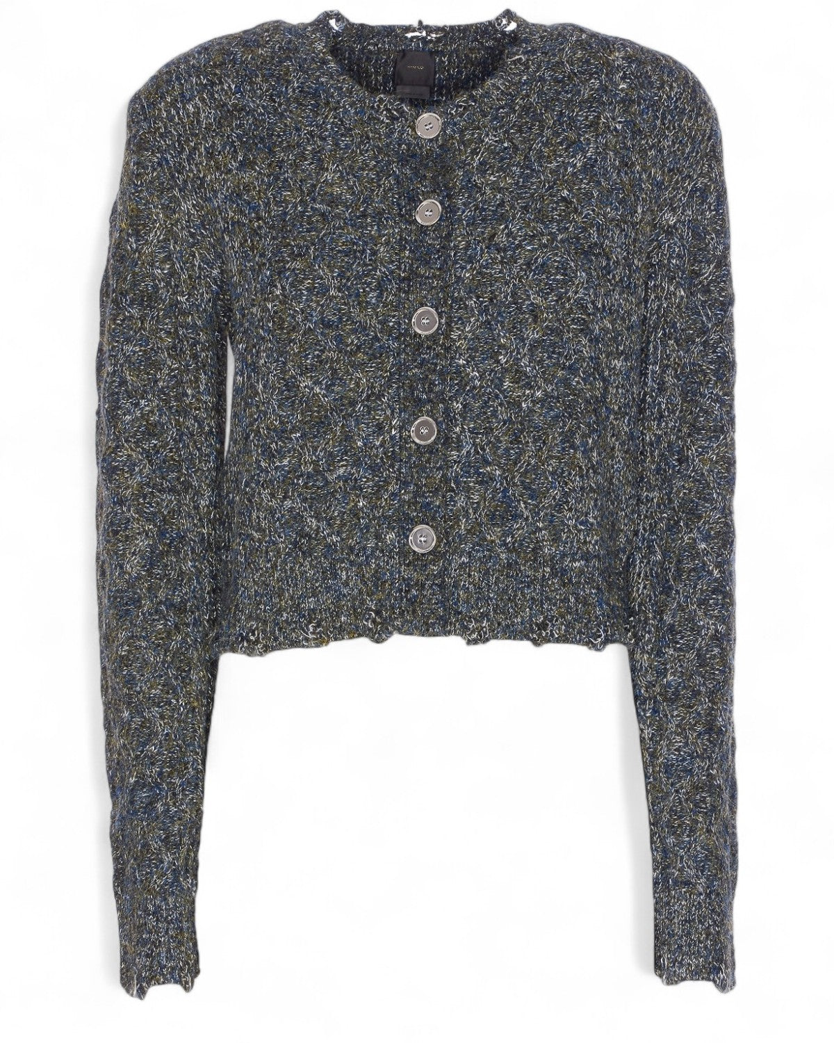 Cardigan in Maglia con Punto Treccia e Bottoni-Pinko-Maglieria-Vittorio Citro Boutique