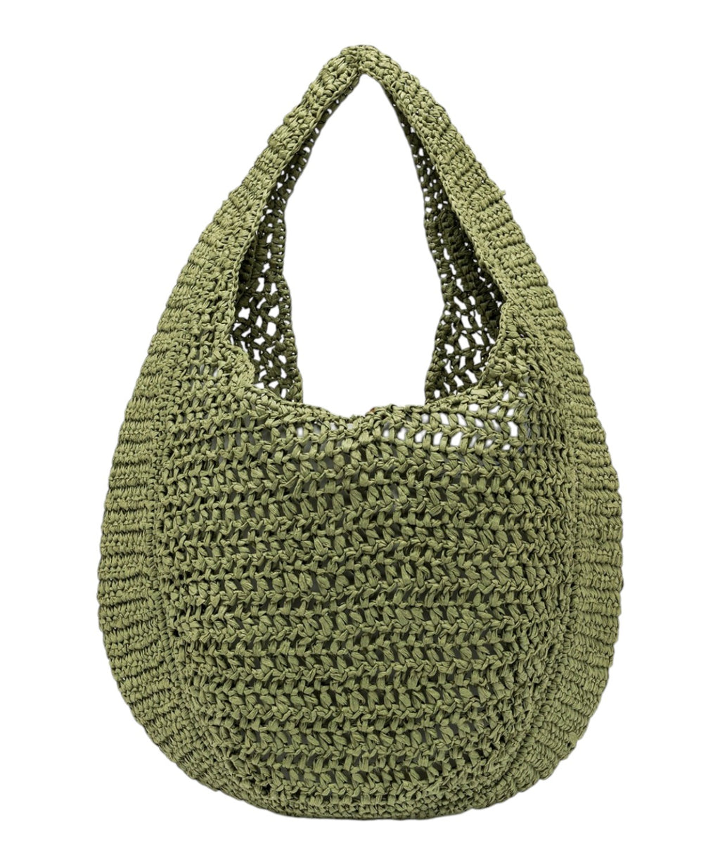 Nefeli Hobo Tasche aus gehäkeltem Strohhut
