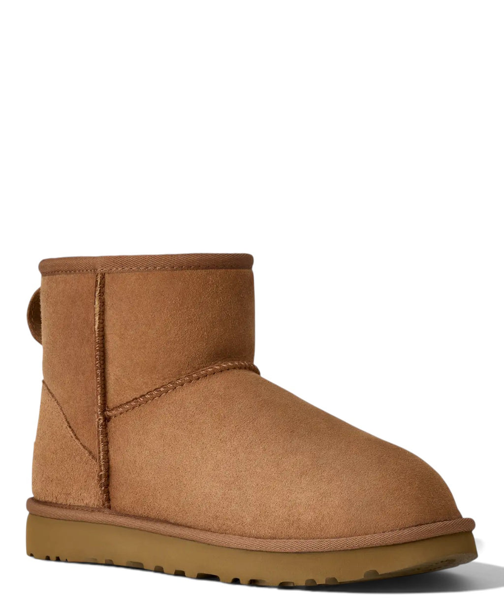 Stivali UGG Donna Classic Mini II in Montone e Pelle Scamosciata