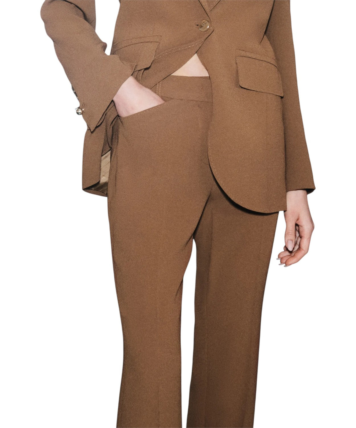 Marella Pantalone Donna Mini Flare Crêpe Satin