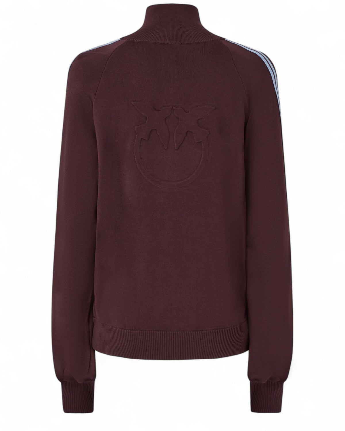 Retro della Maxi Logo Love Birds Felpa Pinko con zip, evidenziato dal logo in rilievo tono su tono. Design moderno e dettagli ricercati per donna.