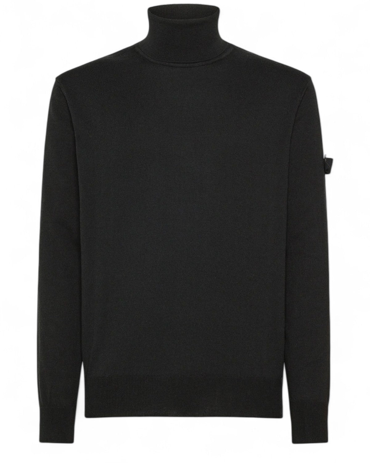 Dolcevita Peuterey Gorran 08 in lana e cotone nero con collo alto e finiture a coste, perfetto per la maglieria uomo FW26.