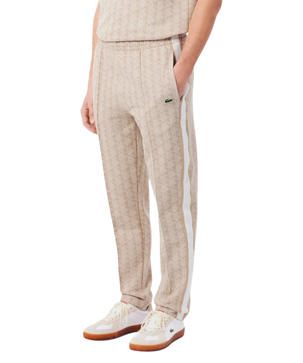Spodnie dresowe Lacoste Monogram Beżowe – Jogger Regular Fit