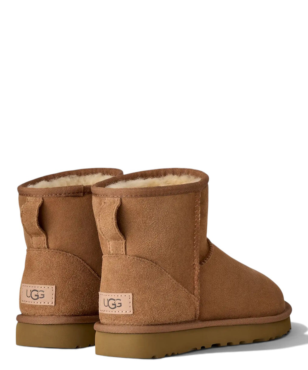 Stivali UGG Donna Classic Mini II in Montone e Pelle Scamosciata