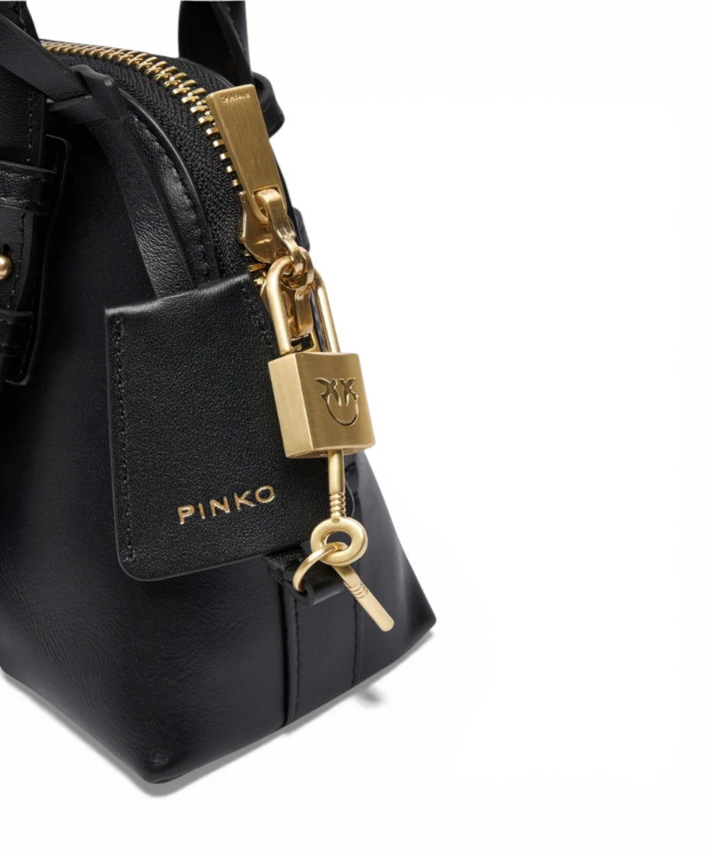 Pinko Zip Mini Bowlingtasche aus Leder